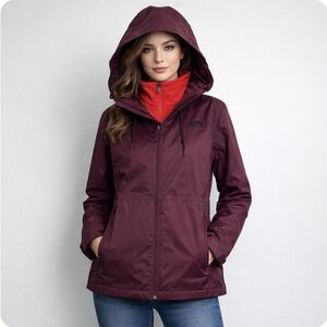 THE NORTH FACE Arrowood Triclimate Jacket Women’s L Deep Garnet Reed NEW 3 in 1